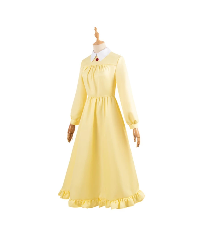 Women 60s Yellow Long Sleeve Dress Vintage Style Outfit 6 Women 60s Yellow Long Sleeve Dress Vintage Style Outfit - Image 4