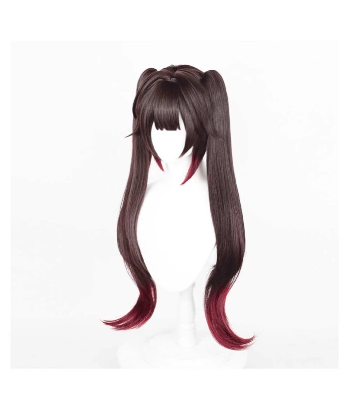 Women Double Pony Tail Long Red Hair Wig Halloween Costume Accessories 4 Women Double Pony Tail Long Red Hair Wig Halloween Costume Accessories - Image 2