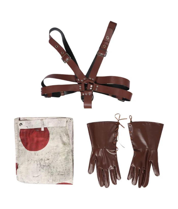 Men Brown Lychee Leather Pants Gloves Belt Outfit Apocalypse Style Halloween Costume 11 Men Brown Lychee Leather Pants Gloves Belt Outfit Apocalypse Style Halloween Costume - Image 9