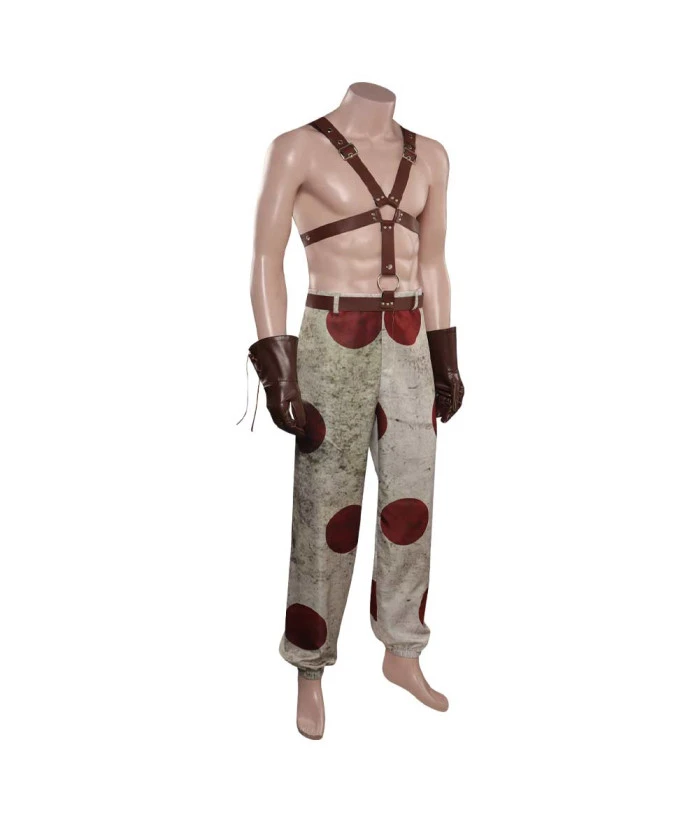 Men Brown Lychee Leather Pants Gloves Belt Outfit Apocalypse Style Halloween Costume 5 Men Brown Lychee Leather Pants Gloves Belt Outfit Apocalypse Style Halloween Costume - Image 3