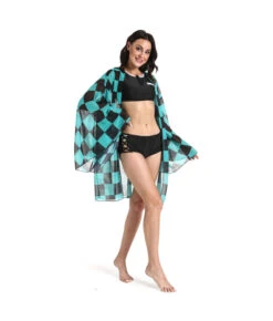 Women Green Bikini Beach Swimsuit Set Halloween Costume -Accessories Shop Tanjiro20Kamado20Child20of20Brightness20King20of20Demons20Swimsuit20Cosplay20Costume202 700x823 1