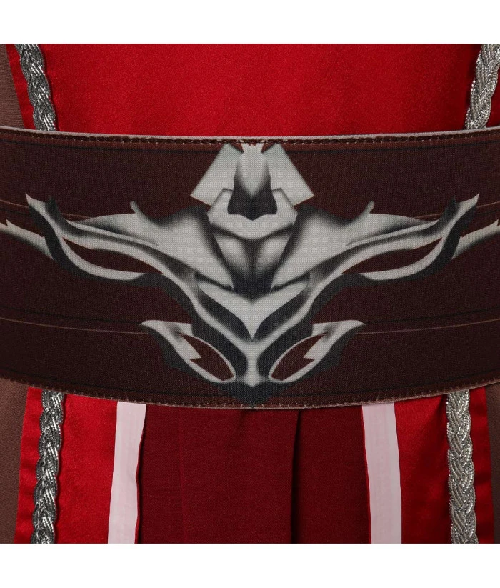 Women Medieval Fantasy Red Long Robe Outfit Warlock Fullset Halloween Costume 7 Women Medieval Fantasy Red Long Robe Outfit Warlock Fullset Halloween Costume - Image 5