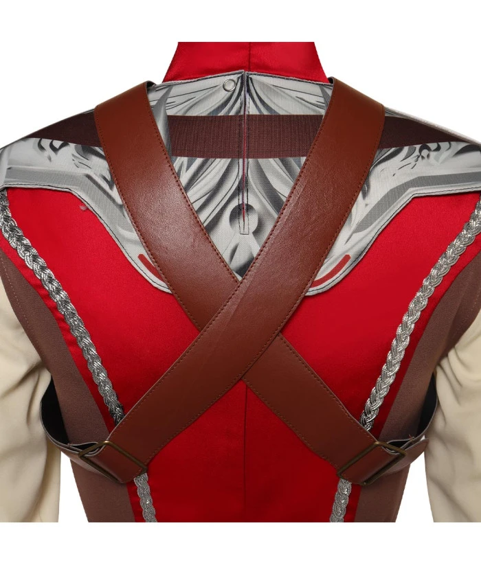 Women Medieval Fantasy Red Long Robe Outfit Warlock Fullset Halloween Costume 8 Women Medieval Fantasy Red Long Robe Outfit Warlock Fullset Halloween Costume - Image 6