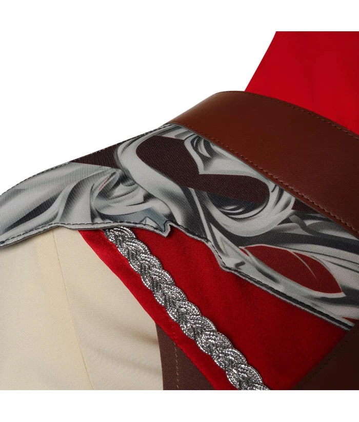 Women Medieval Fantasy Red Long Robe Outfit Warlock Fullset Halloween Costume 9 Women Medieval Fantasy Red Long Robe Outfit Warlock Fullset Halloween Costume - Image 7