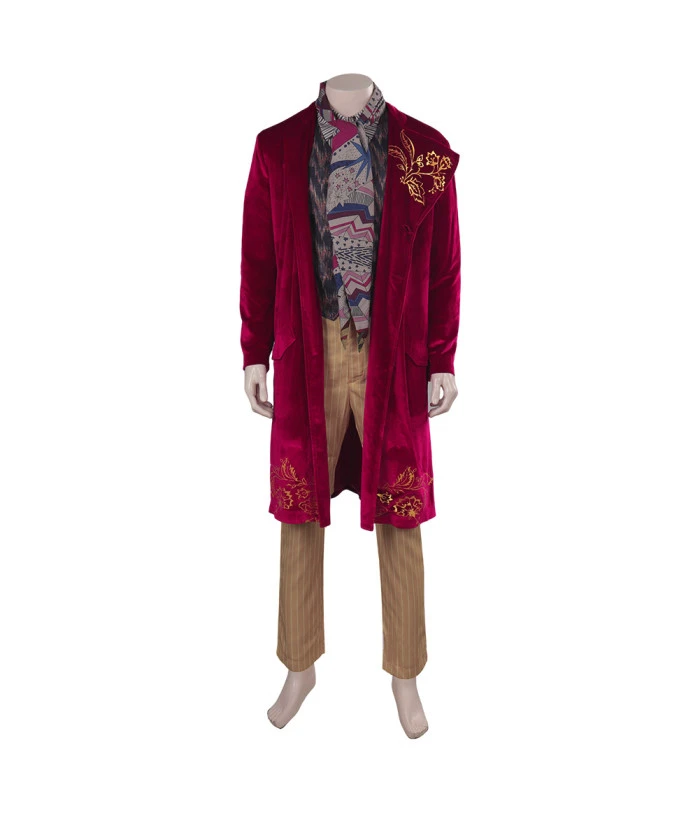Men Dark Red Golden Trim Luxury Coat Suit Fullset Outfit Royal Style Halloween Costume 3 Men Dark Red Golden Trim Luxury Coat Suit Fullset Outfit Royal Style Halloween Costume