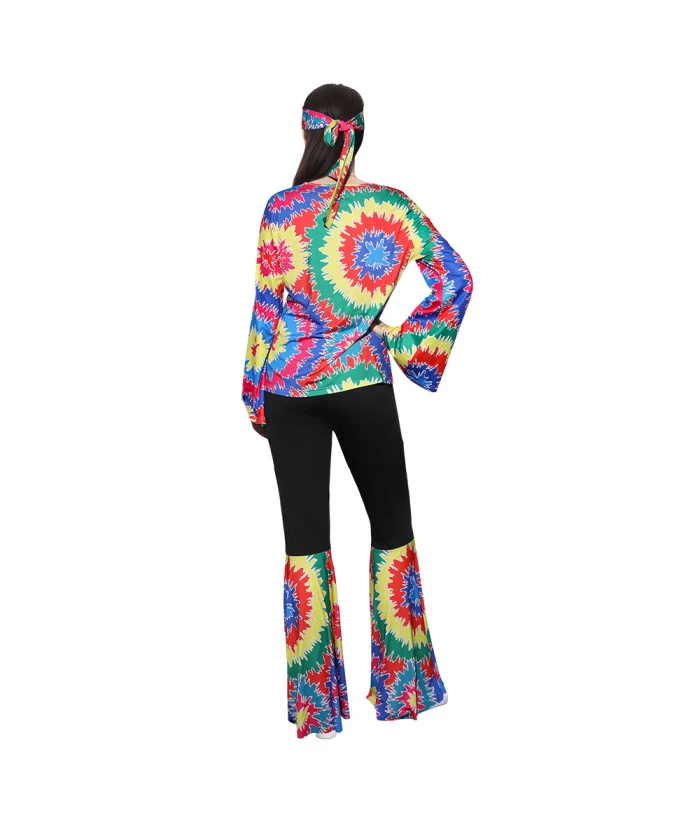 1970s Hippie Retro Jumpsuit 7Pcs Set Women Halloween Costume 6 1970s Hippie Retro Jumpsuit 7Pcs Set Women Halloween Costume - Image 4