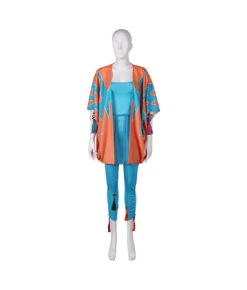 1970s Rockstar Blue Orange Suit Outfit Halloween Costume