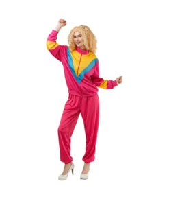 1980s Hip Hop Red Sweatshirt Set Women Halloween Costume