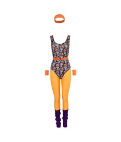 1980s Fitness Orange Printed Jumpsuit 6Pcs Set Women Halloween Costume -Accessories Shop Women2080s20Print20Fitness20Jumpsuit206Pcs20Set20Halloween20Costume202 700x823 1