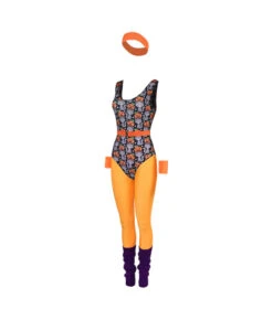 1980s Fitness Orange Printed Jumpsuit 6Pcs Set Women Halloween Costume -Accessories Shop Women2080s20Print20Fitness20Jumpsuit206Pcs20Set20Halloween20Costume204 700x823 1