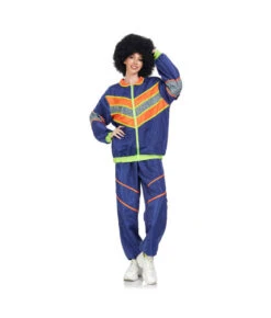 1980s Retro Hip Hop Blue Tracksuit Women Halloween Costume