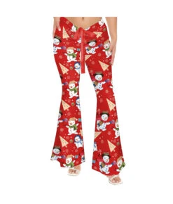 1980s Vintage Printed Flower Flared Pants Women Halloween Costume -Accessories Shop Women2080s20Retro20Printed20Pattern20Chirstmas20Bell Bottomed20Pants20Halloween20Costume201 700x823 1