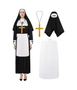 Nun Robe Fullset Women Halloween Costume -Accessories Shop Women20Balck20White20Nun20Robe20Long20Dress20with20Cross20Fullset20Halloween20Costume205 700x823 1