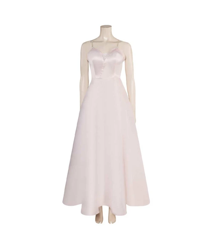 Women Beige Gown Prom Night Halloween Party Costume 3 Women Beige Gown Prom Night Halloween Party Costume