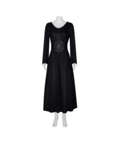 Women Black Gothic Long Dress With Corset Halloween Costume