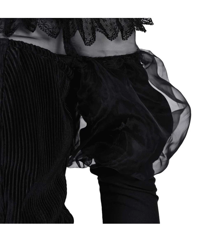 Witch Lace Gothic Shoulder Gown Women Halloween Costume 4 Witch Lace Gothic Shoulder Gown Women Halloween Costume - Image 2