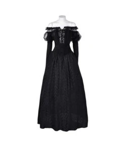 Witch Lace Gothic Shoulder Gown Women Halloween Costume 13 Witch Lace Gothic Shoulder Gown Women Halloween Costume -Accessories Shop Women20Black20Gothic20Shoulder20Gown20Halloween20Costume206 700x823 1