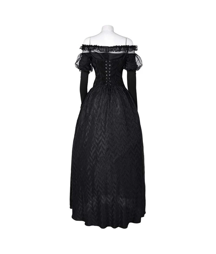 Witch Lace Gothic Shoulder Gown Women Halloween Costume 6 Witch Lace Gothic Shoulder Gown Women Halloween Costume - Image 4