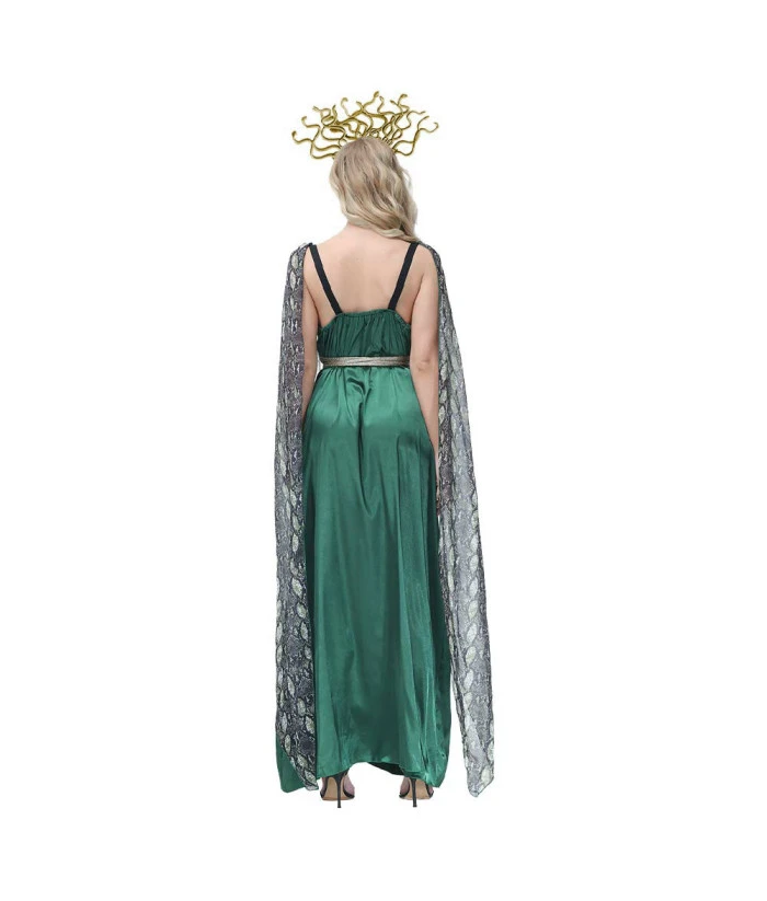 Medusa Dark Green Dress Set Goddess Halloween Costume 8 Medusa Dark Green Dress Set Goddess Halloween Costume - Image 6