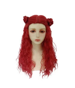 Women Ginger Hair With Buns Curly Wig Halloween Costume Accessoreis