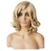 Women Golden Wig Short Shoulder-Length Curly Hair Halloween Costume Accessories