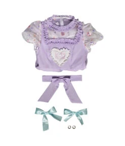 Women Light Purple Doll Cloth With Bow Halloween Costume