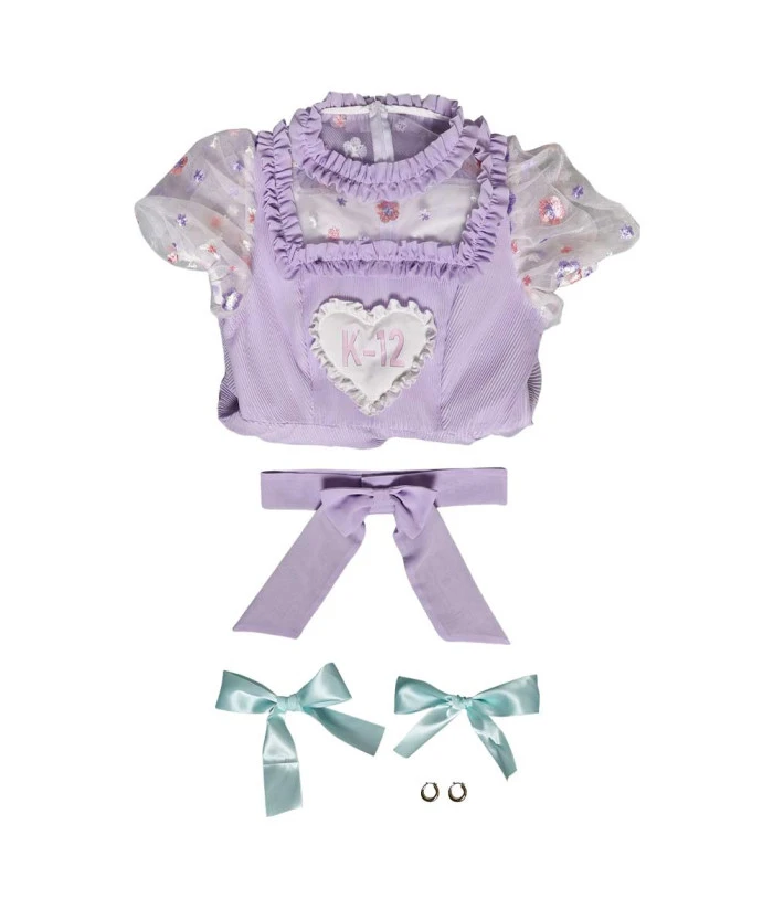 Women Light Purple Doll Cloth With Bow Halloween Costume 3 Women Light Purple Doll Cloth With Bow Halloween Costume