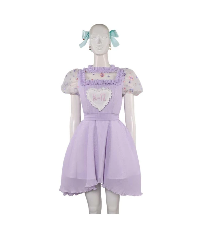 Women Light Purple Doll Cloth With Bow Halloween Costume 9 Women Light Purple Doll Cloth With Bow Halloween Costume - Image 7