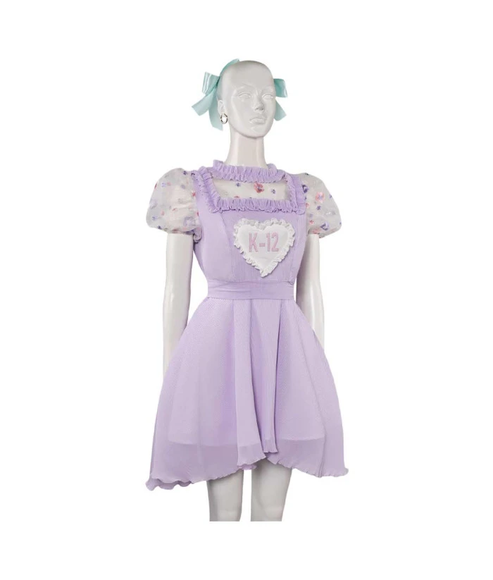 Women Light Purple Doll Cloth With Bow Halloween Costume 8 Women Light Purple Doll Cloth With Bow Halloween Costume - Image 6