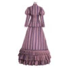 Women Light Purple Stripe Victorian Gown Halloween Costume