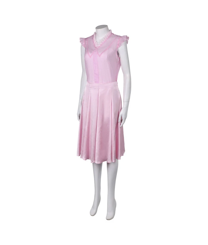Women Pink 90s Dress Halloween Costume 5 Women Pink 90s Dress Halloween Costume - Image 3