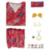 1970s Hippie Outfits Full Set Women Halloween Costume