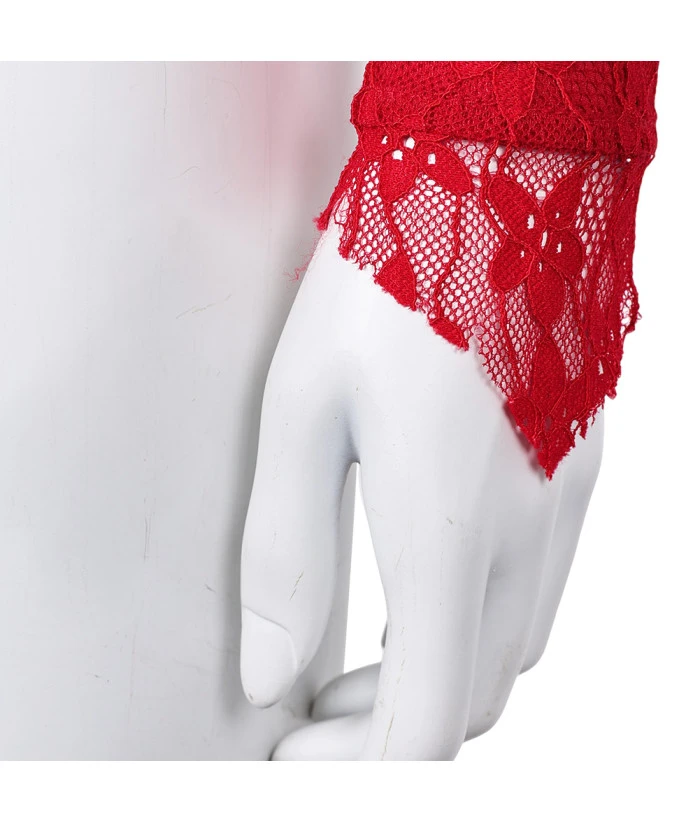 Women Red Wedding Dress Mesh Long Dress Witch Role Play Halloween Costume 7 Women Red Wedding Dress Mesh Long Dress Witch Role Play Halloween Costume - Image 6