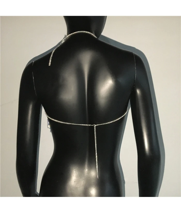 Women Sexy V-neck Fringe Rhinestone Metal Halter Vest Tops Fashion Music Festival Halloween Party Costume 7 Women Sexy V-neck Fringe Rhinestone Metal Halter Vest Tops Fashion Music Festival Halloween Party Costume - Image 5