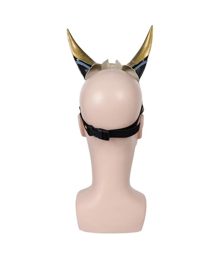 Golden Two Horns Oni Latex Mask Halloween Costume Accessories 6 Golden Two Horns Oni Latex Mask Halloween Costume Accessories - Image 4