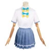 Women White Shirt Two Bows School Uniform JK Uniform Halloween Costume