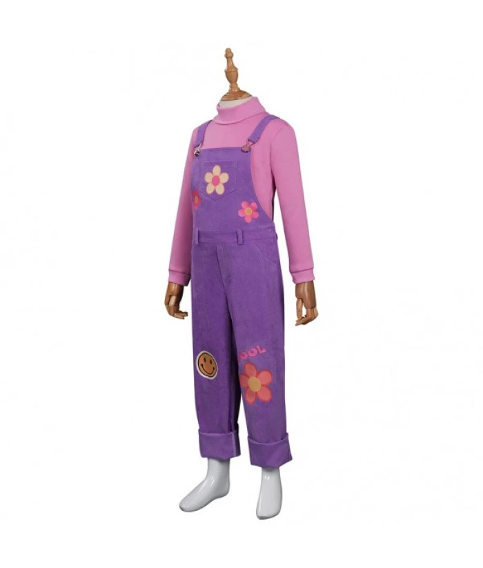 Kids Children Purple Overalls Casual Outfit 3 Kids Children Purple Overalls Casual Outfit