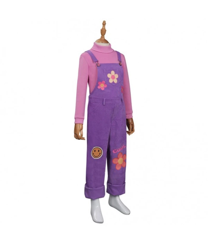 Kids Children Purple Overalls Casual Outfit 5 Kids Children Purple Overalls Casual Outfit - Image 3