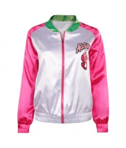 Women Silver Pink Sport Jacket Outfits Halloween Costume