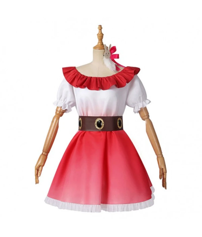 Women Red Dress Singer Princess Stage Halloween Costume 5 Women Red Dress Singer Princess Stage Halloween Costume - Image 3
