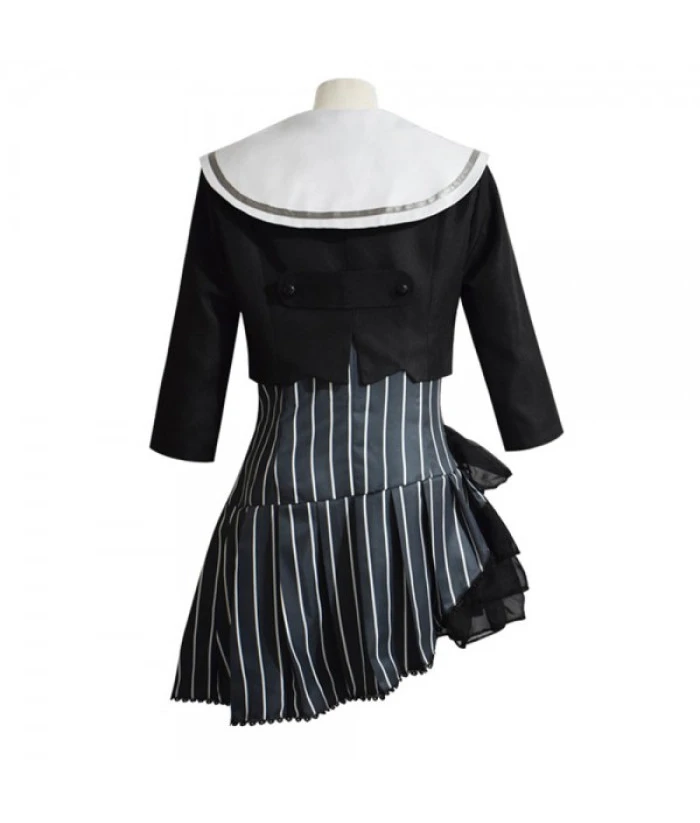Women Black Sailor Suit Strip Skirt School Uniform JK Halloween Costume 4 Women Black Sailor Suit Strip Skirt School Uniform JK Halloween Costume - Image 2