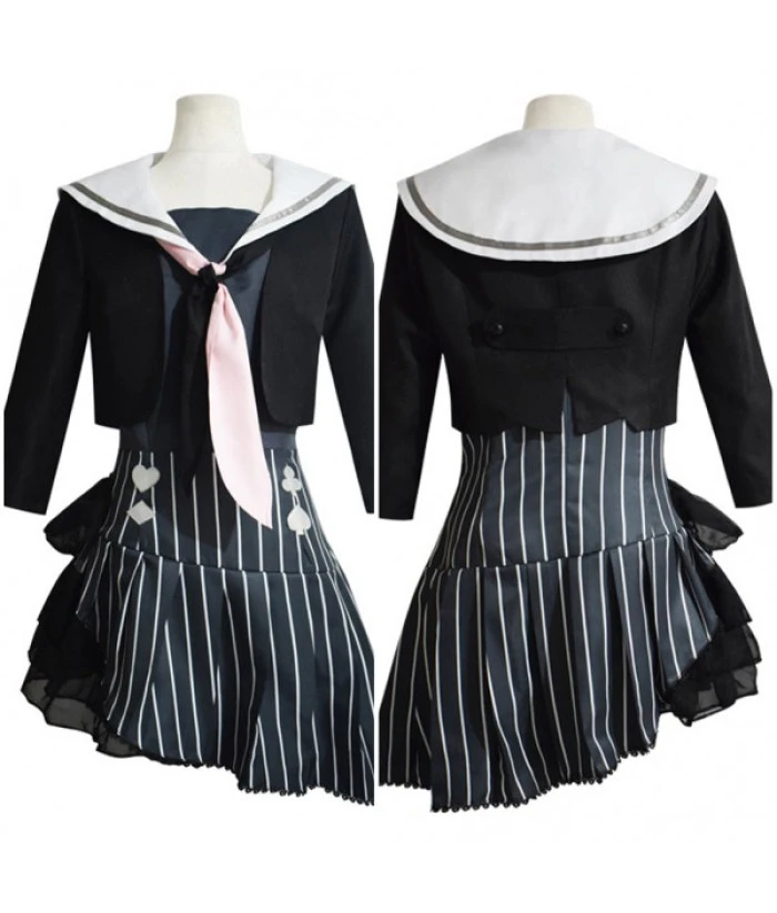 Women Black Sailor Suit Strip Skirt School Uniform JK Halloween Costume 7 Women Black Sailor Suit Strip Skirt School Uniform JK Halloween Costume - Image 5