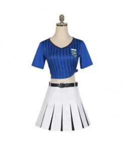 Women Blue Top White Short Skirt Cheerleader Uniform Halloween Costume 11 Women Blue Top White Short Skirt Cheerleader Uniform Halloween Costume -Accessories Shop anri teieri blue lock outfit halloween cosplay costume 1 1 700x823 1