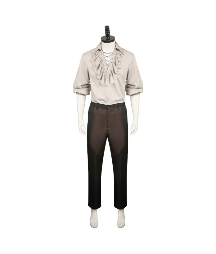 Men Medieval Fantasy White Shirt Fullset Outfit Halloween Costume 3 Men Medieval Fantasy White Shirt Fullset Outfit Halloween Costume