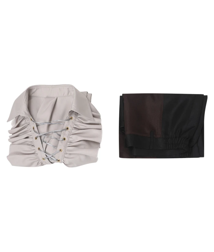 Men Medieval Fantasy White Shirt Fullset Outfit Halloween Costume 8 Men Medieval Fantasy White Shirt Fullset Outfit Halloween Costume - Image 6