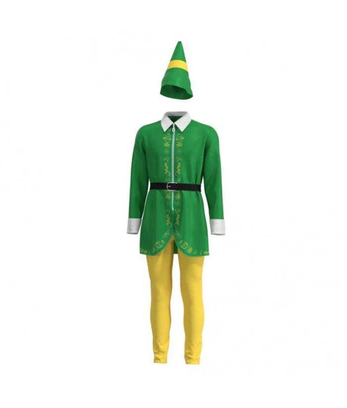 Adult Green Garden Gnome Outfits Halloween Stage Costume 3 Adult Green Garden Gnome Outfits Halloween Stage Costume