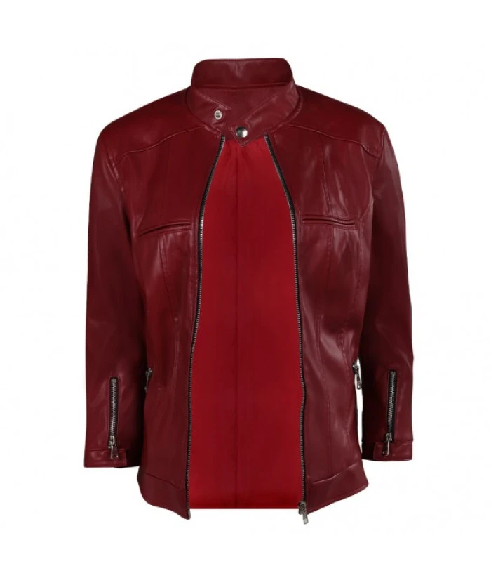 Women Red Jacket Motocycle GangCasual Outfit 11 Women Red Jacket Motocycle GangCasual Outfit - Image 9
