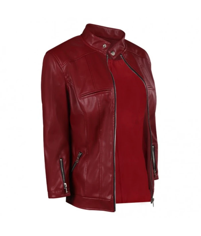 Women Red Jacket Motocycle GangCasual Outfit 10 Women Red Jacket Motocycle GangCasual Outfit - Image 8