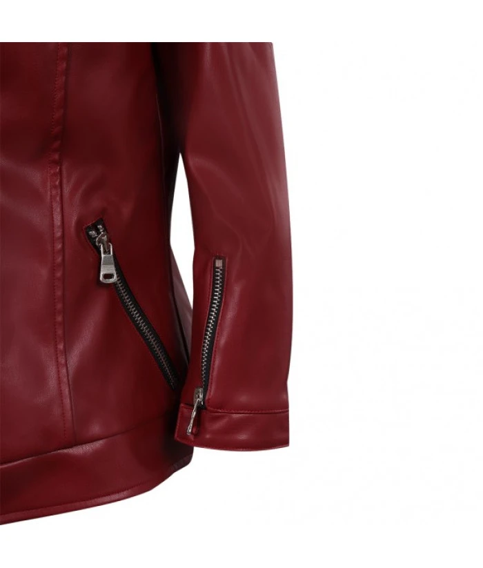 Women Red Jacket Motocycle GangCasual Outfit 6 Women Red Jacket Motocycle GangCasual Outfit - Image 4