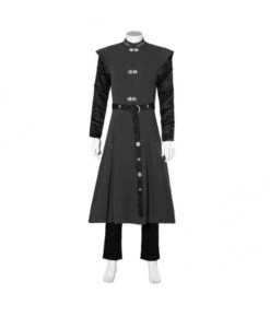 Men Medieval Fantasy Black Outfit Prince Full Set Halloween Costume